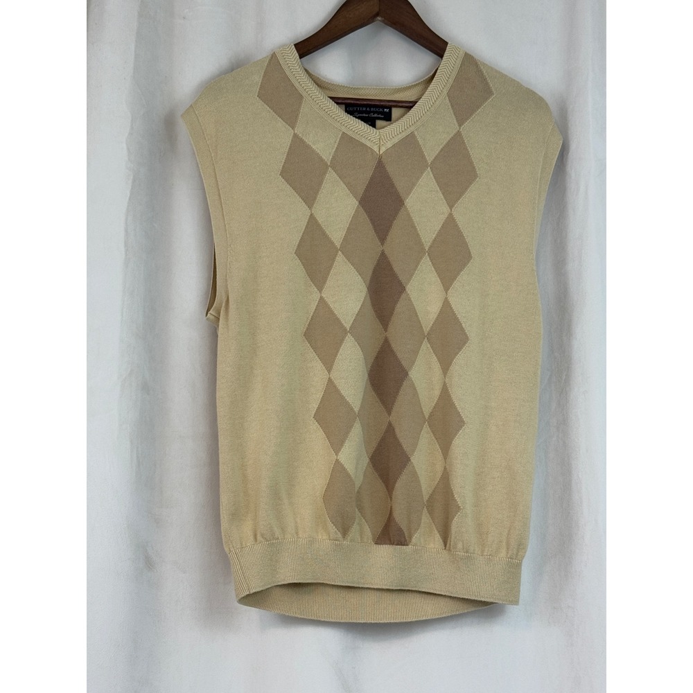 Cutter &‎ Buck Men's Argyle Sweater Vest Preppy Academia Size Large